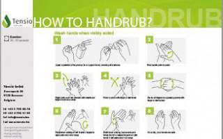 Instruction board: How to disinfect your hands?